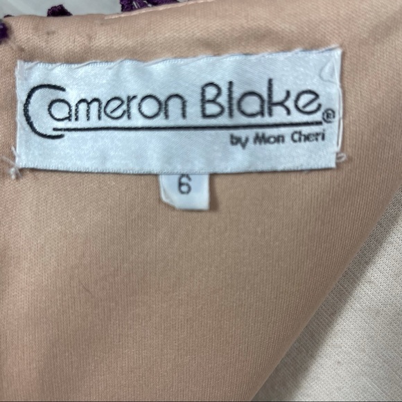 Cameron Blake by Mon Cheri Size 6 Elegant Formal Lace-Beaded Bodice EUC Plum - Picture 7 of 14